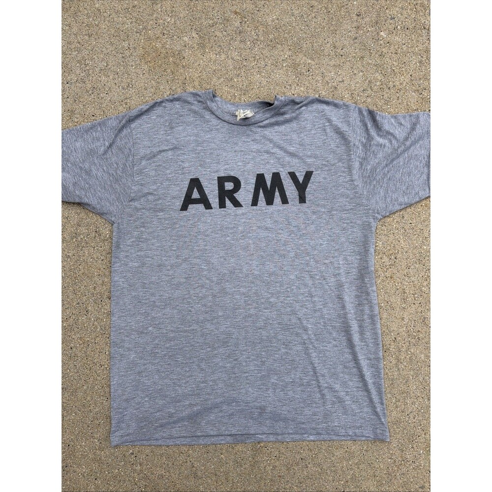 Unicor Army PFU Physical Fitness Uniform T-Shirt Vintage Gray Men Large